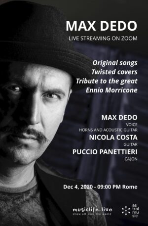 Max Dedo: Live Streaming On Zoom - Dec 04/2020, 09:00 PM UTC+01